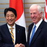Rep. Thompson shakes hands with Japanese Prime Minister Abe