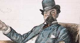 Graphic image of 19th c. man seated