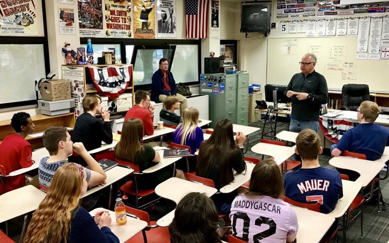 Rep. Walz back in the classroom teaching at Mankato West High School