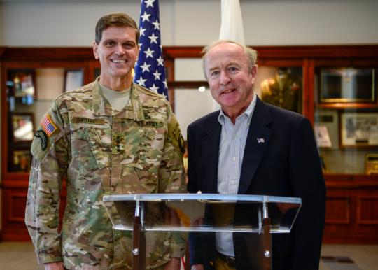 Gen. Joseph Votel recently welcomed Congressman Rodney Frelinghuysen, Chairman of the House Defense Appropriations Committee, to Special Operations Command Headquarters in Tampa