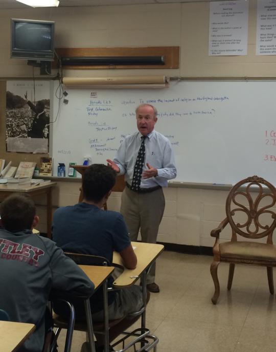 Rep. Frelinghuysen answers student questions at Nutley High School