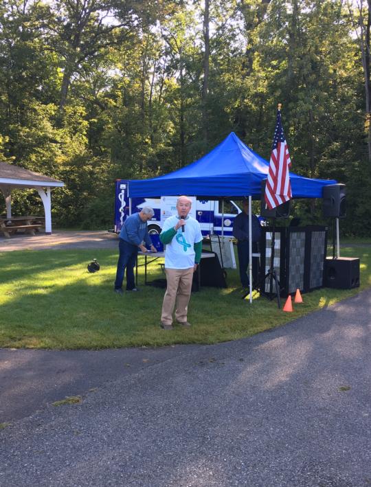 Rodney delivers remarks at the Kaleidoscope of Hope Morristown Cancer Walk