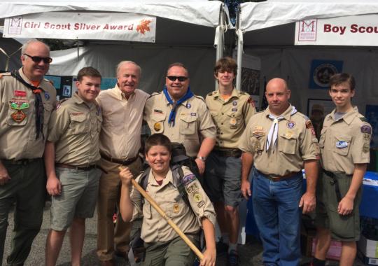 Rep. Frelinghuysen meets with Boy Scout troops at the Morristown Street Fair