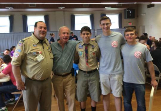 Rep. Frelinghuysen visits with Boy Scouts at the North Caldwell Fireman breakfast