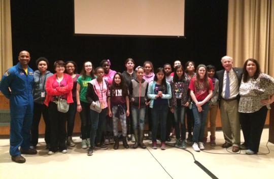 Bloomfield MS students receive a visit from NASA astronaut and Congressman Frelinghuysen to promote STEM education