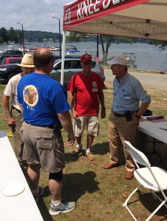 Rep. Frelinghuysen joins participants at the Knee Deep Fishing Club at Lake Hopatcong's Wounded Warriors picnic