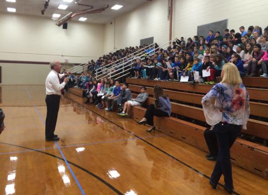 Rep. Frelinghuysen speaks with Schuyler-Colfax middle school students in Wayne