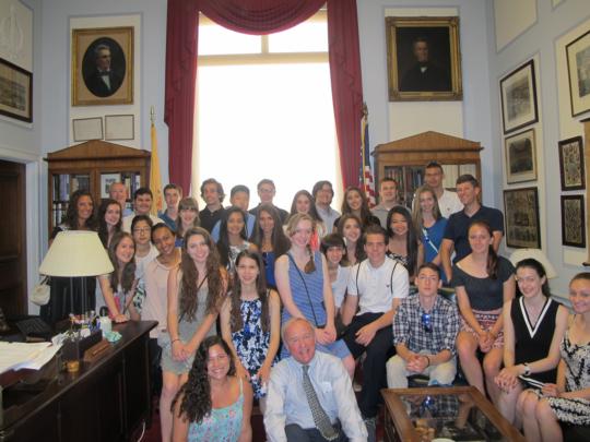 Cedar Grove HS students visit Rep. Frelinghuysen in his Washington office