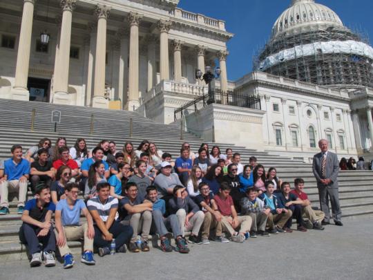 Livingston students from the Joseph Kushner Hebrew Academy meet with Rep. Frelinghuysen before their Capitol tour