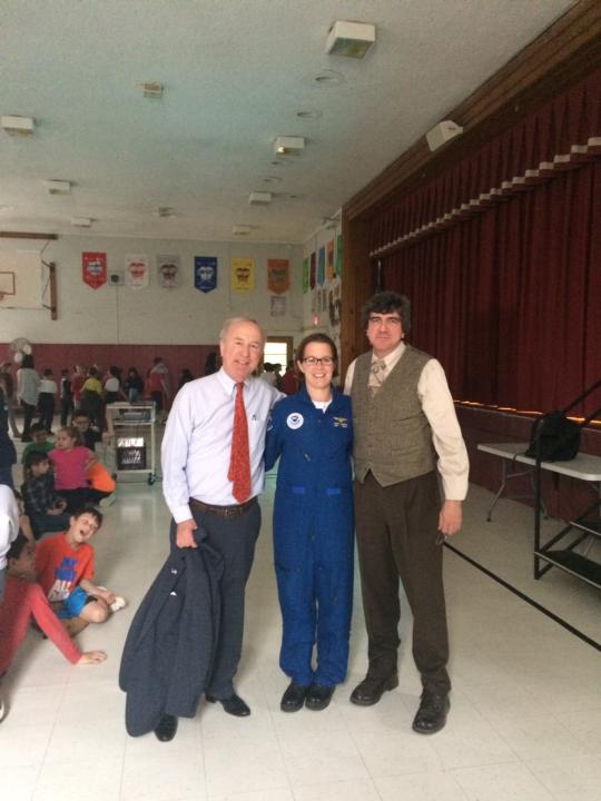 Rep. Frelinghuysen brings "Hurricane Hunter" CDR Catherine Martin to Little Falls School #3