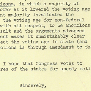 Letter on the 26th Amendment
