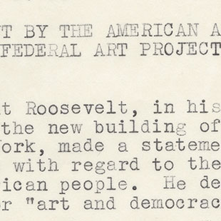 Letter on Federal Art Project