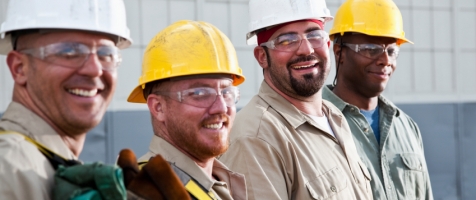 construction workers smiling