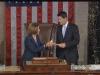 Speaker Ryan accepts the gavel from House Minority Leader Nancy Pelosi