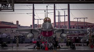 Oklahoma Air National Guard Airmen from the 138th Maintenance Squadron perform routine maintenance on an F-16 Fighting Falcon Oct. 6, 2016, in Tulsa, Okla. (U.S. Air National Guard photo/Tech. Sgt. Drew A. Egnoske)