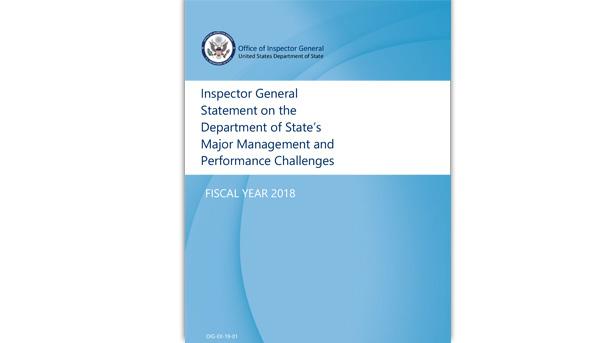 Image of FY 2018 Management Challenges report cover