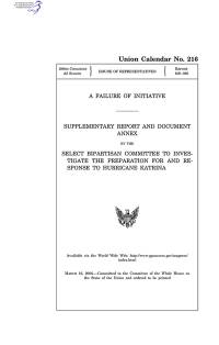 A Failure of Initiative: Supplemental Report and Document Annex, March 16, 2006