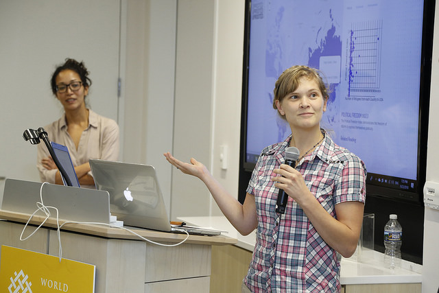 Women present their project at ImpactHack