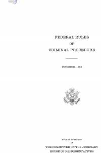 Federal Rules of Criminal Procedure, December 1, 2014