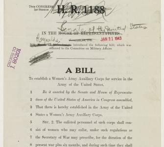 S. 495, A Bill to establish a Women’s Army Auxiliary Corps