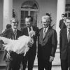 President Nixon receives a turkey