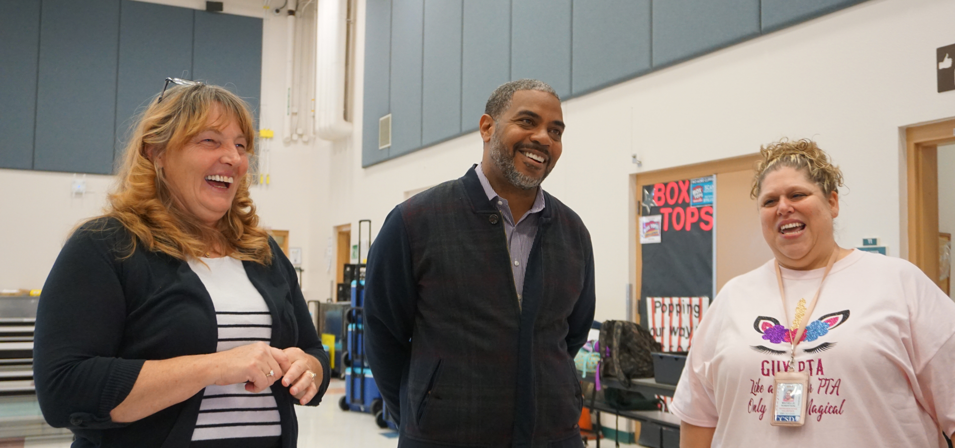 Congressman Horsford with school volunteers at Guy Elementary