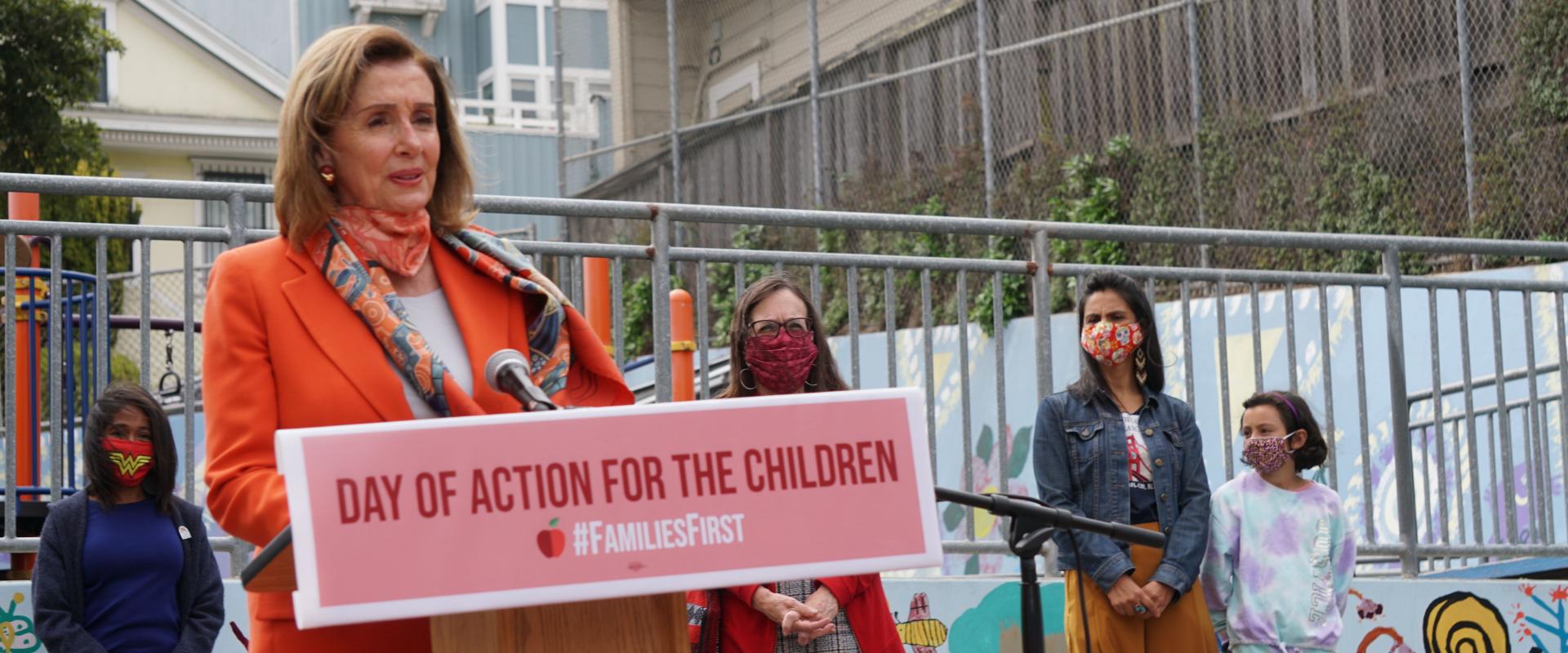 Congresswoman Nancy Pelosi joined San Francisco educators and leaders at Mission Education Center Elementary School to highlight the impact of the pandemic on children and families;  underscoring the urgent need for the Senate to pass the Heroes Act, whic