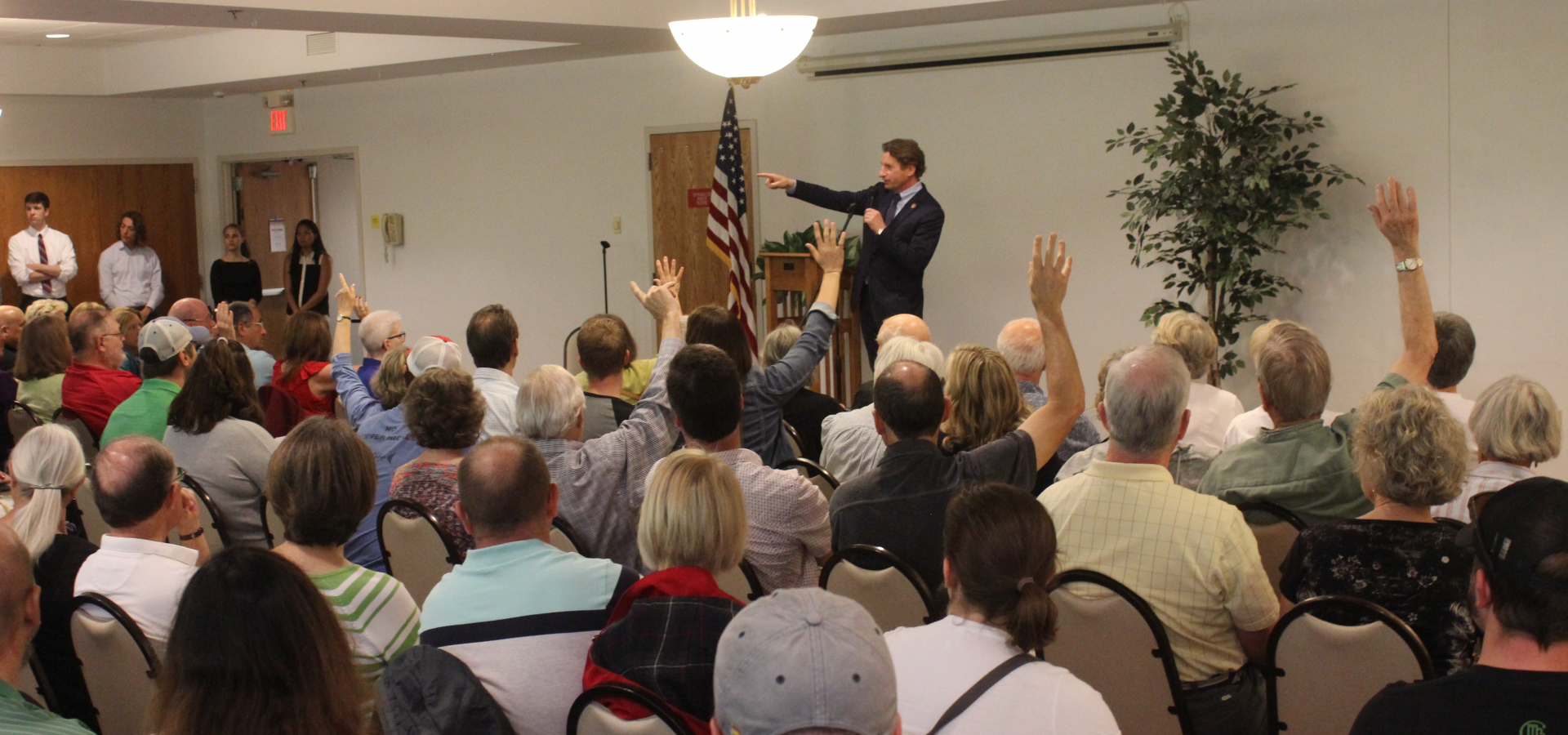 Representation begins with listening - Rep. Phillips answers questions at a town hall meeting