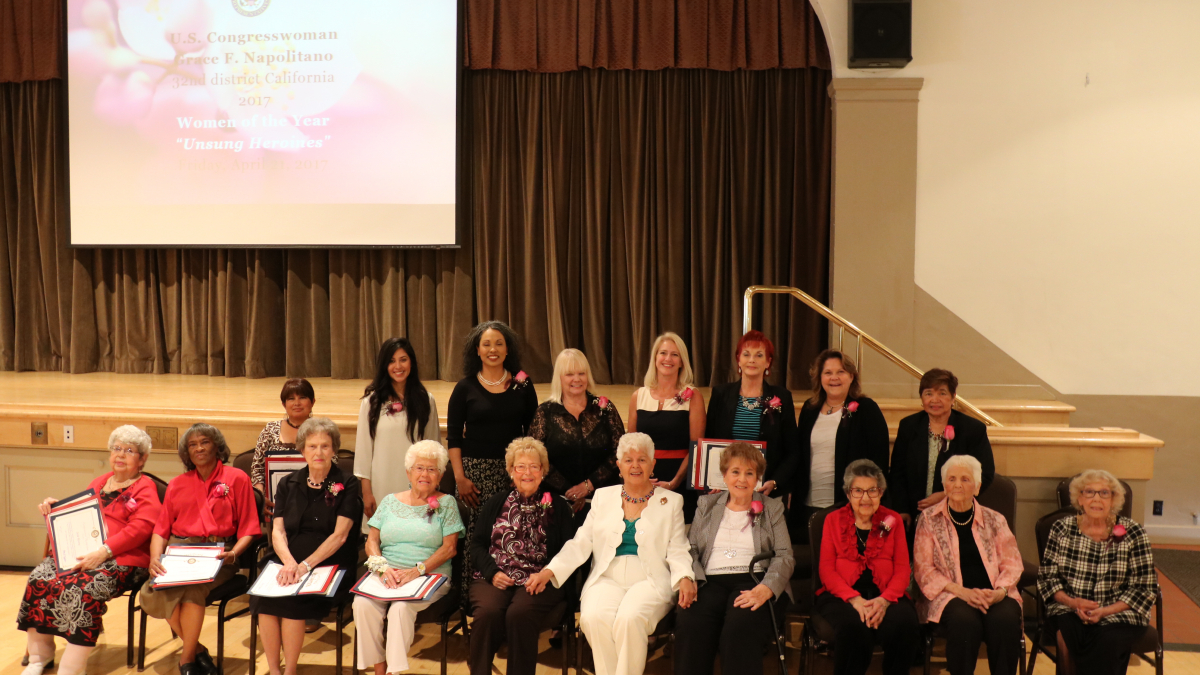 Napolitano Seated with 32nd District 2017 Women of the Year
