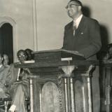 Congressman Butterfield's father speaking at Shaw University in 1953