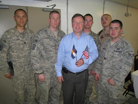 Congressman Lamborn meets with Colorado soldiers serving in Afghanistan on a congressional trip to study security issues.