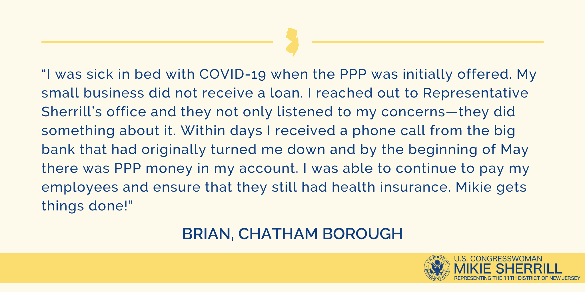 Brian from Chatham Borough Constituent Story