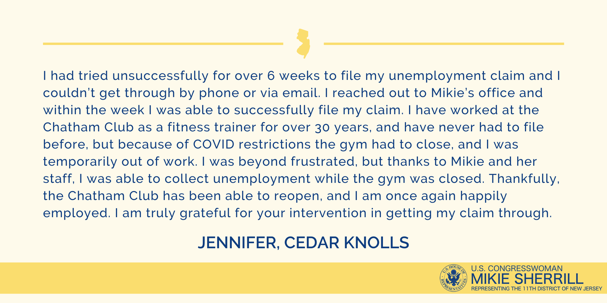 Jennifer from Cedar Knolls Constituent Story