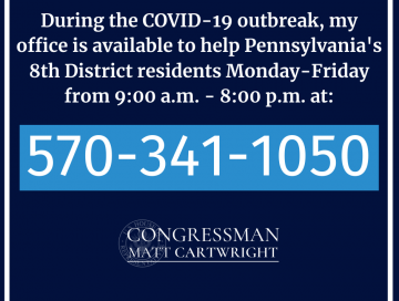 Informative image showing the phone number 570-341-1050, the number for the Congressman's office