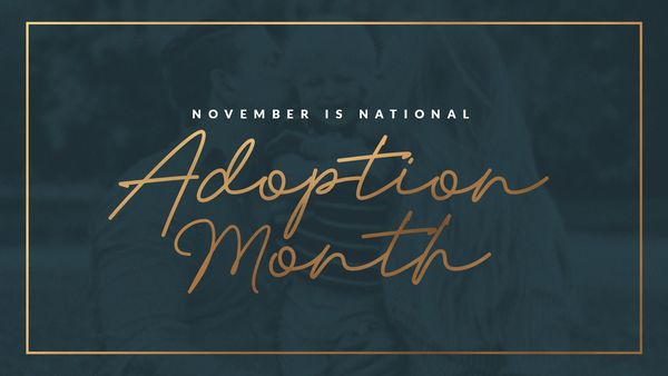 Image may contain: text that says 'NOVEMBER IS NATIONAL Adoption Mónth'