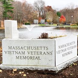 Image may contain: tree, plant, outdoor and nature, text that says 'MASSACHUSETTS MASSACHUSETTS VIETNAM VETERANS VIETNAM MASSACHUSTY VETERANS MEMORIAL MEMORIAL'
