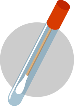 Ilustración de un hisopo para pruebas