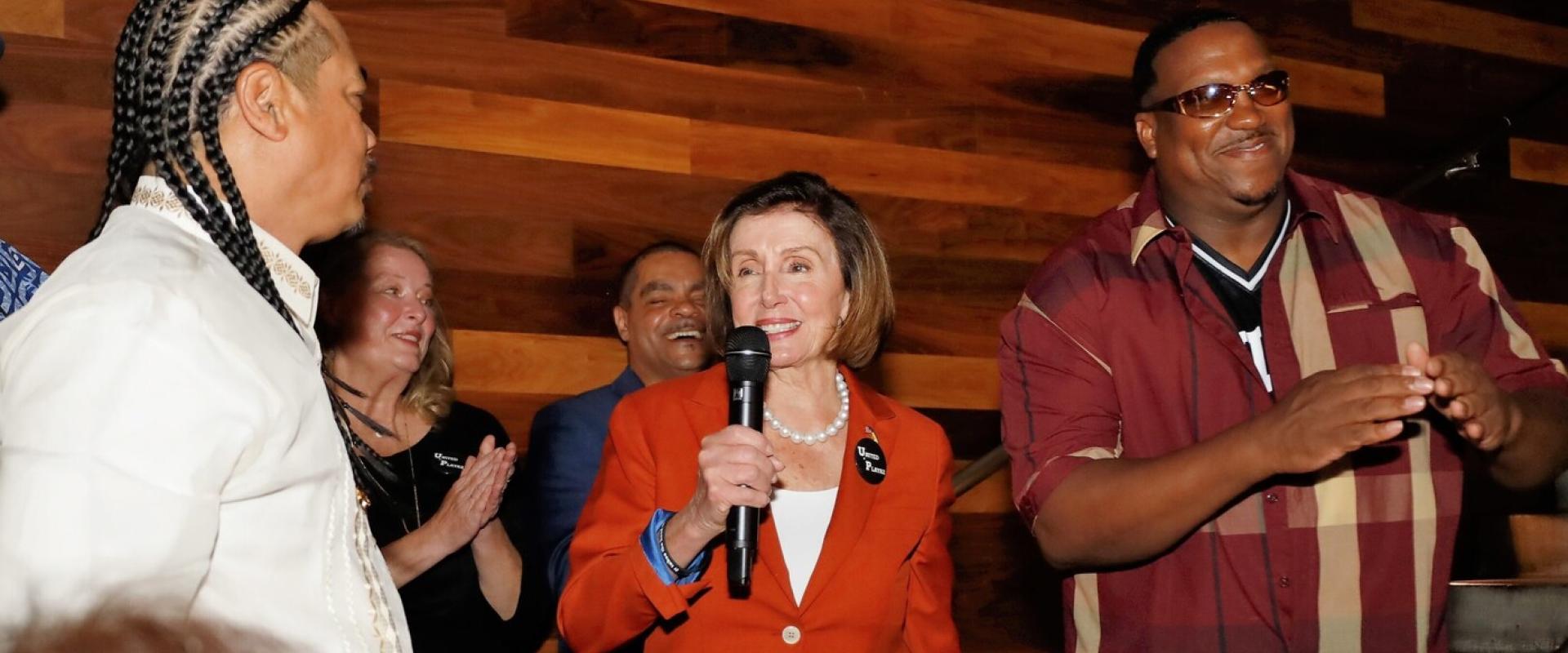 Congresswoman Nancy Pelosi joined Rudy Corupz, Jr., Founder and Executive Director of United Playaz, to honor UP’s 28th Anniversary with programs providing youth with adult support, academic enrichment and leadership skills under the motto “It Takes The H