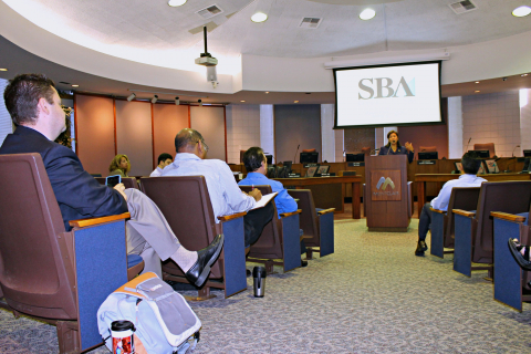 Photo of Rep. Torres Speaking at SBA Workshop