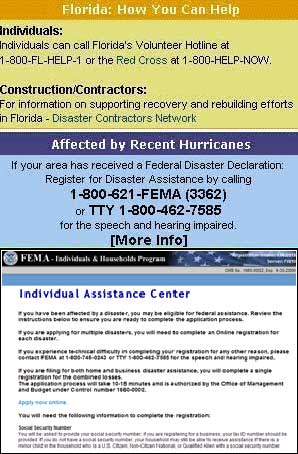 Screenshot of FEMA Online Assistance Application
