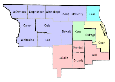 Map of the Counties of Northern Illinois
