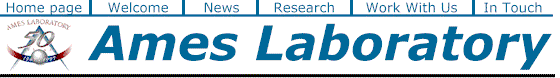 Ames Laboratory logo and navigation bar
