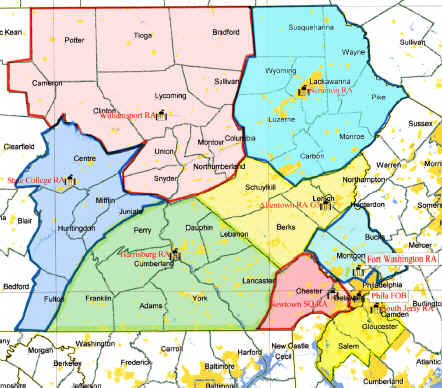 Map of Philadelphia Resident Agencies
