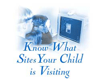 Images of parents and children using phones, TVs, and computers.
