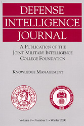 Photograph of Defense Intelligence Journal Publication front cover, Winter 2000