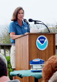 Wendy Carey, a Delaware Sea Grant rip current researcher.