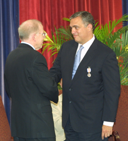 Deputy Director of Central Intelligence John McLaughlin (left) and Director of Central Intelligence George J. Tenet (right)