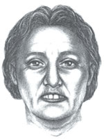 Facial reconstructive drawing of unidentified victim - Jane Doe