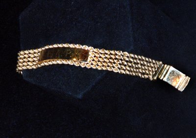 Photograph of Elvis' bracelet.