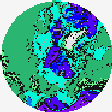 Image of a polar projection of the Arctic